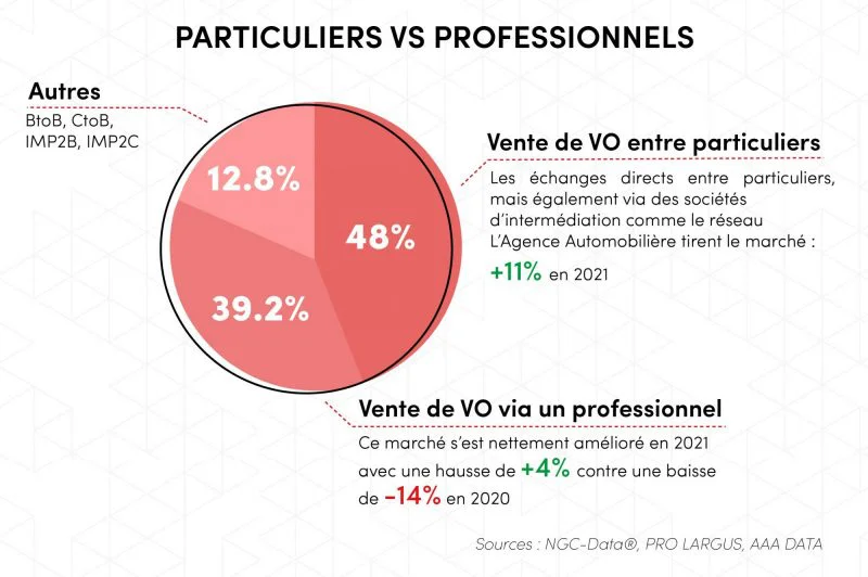 Infographie sur les professionnels et les particuliers en France en 2021